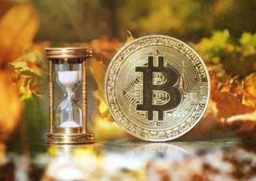 physical bitcoin hourglass show time is coming autumn is came 147384 49